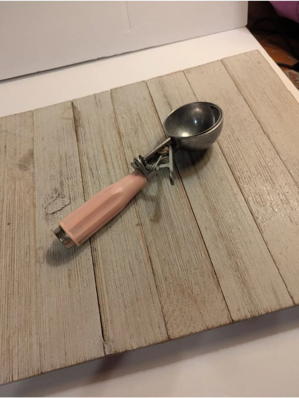 Metal Ice Cream Scoop Pink Plastic Handle Japan
